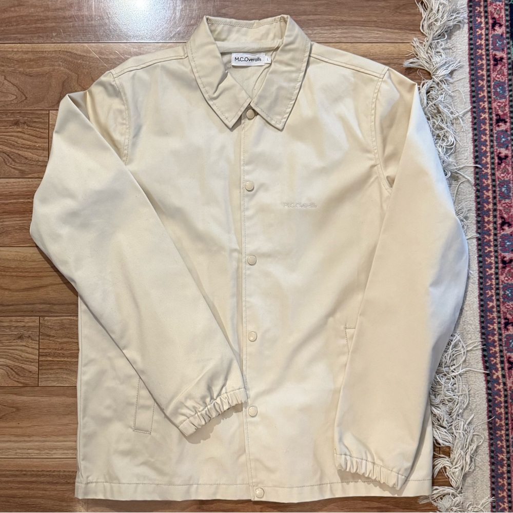 M.C. Overalls Polycotton Coach Jacket in Cream